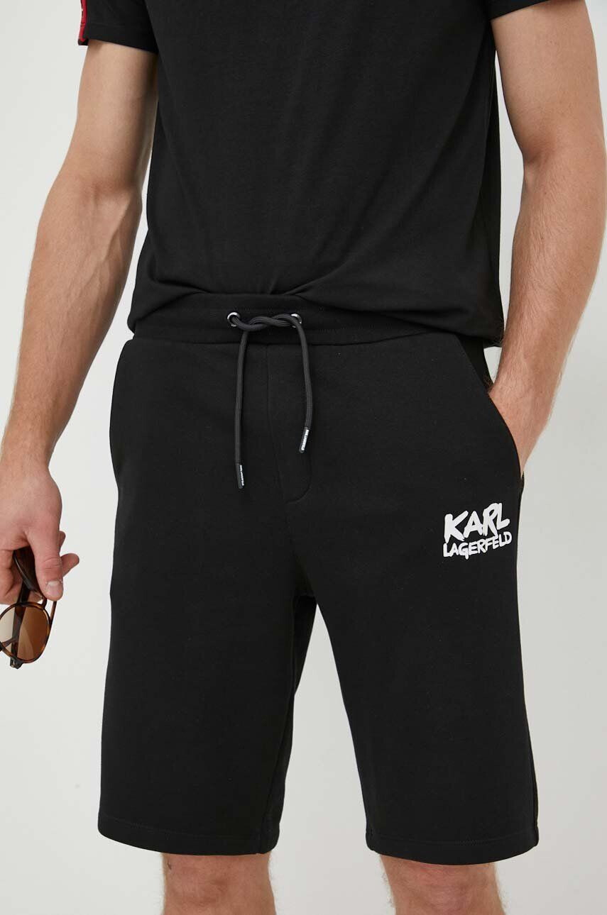 Karl Lagerfeld pantaloni scurti barbati culoarea negru - Pled.ro