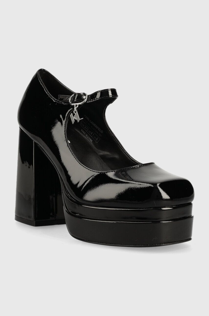 Karl Lagerfeld pantofi de piele STRADA culoarea negru cu toc drept KL30125A - Pled.ro