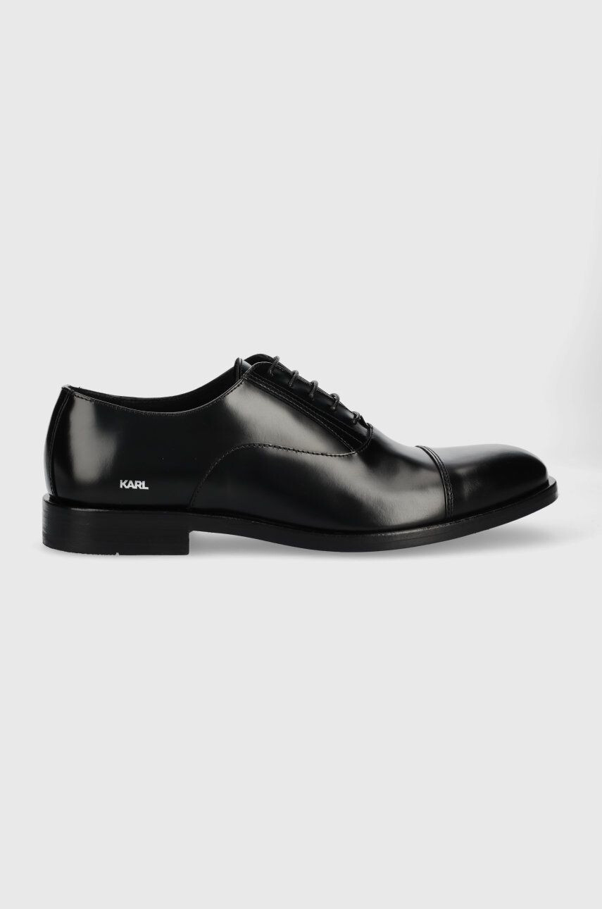 Karl Lagerfeld pantofi de piele Urano Iv barbati culoarea negru - Pled.ro