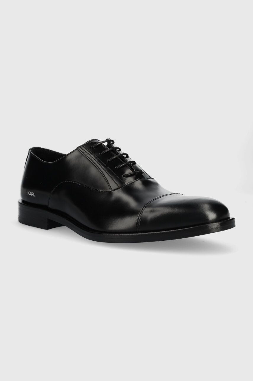 Karl Lagerfeld pantofi de piele Urano Iv barbati culoarea negru - Pled.ro