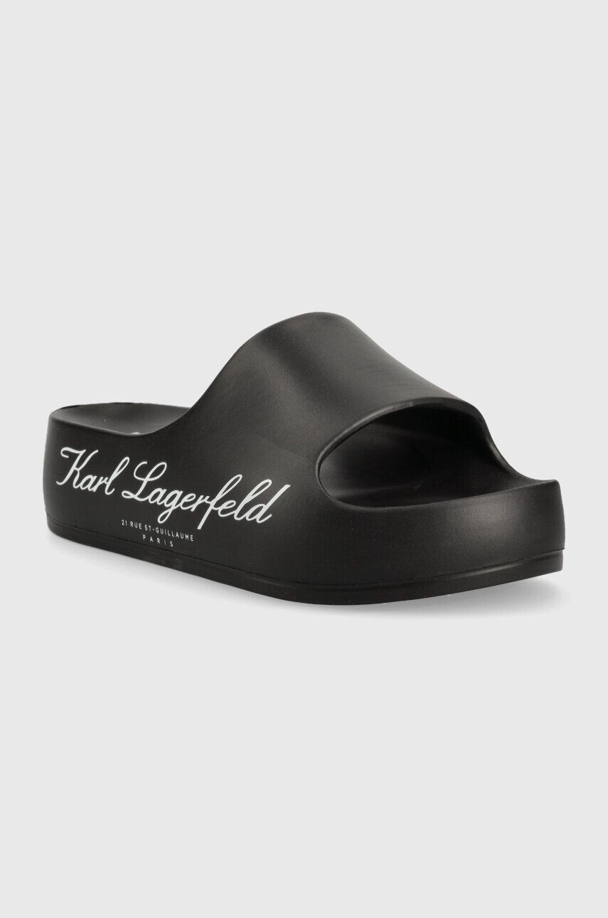 Karl Lagerfeld papuci KOBO II femei culoarea negru cu platforma KL86000 - Pled.ro