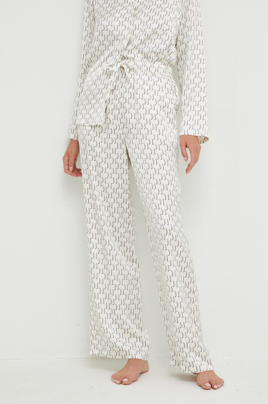 Karl Lagerfeld pijama femei culoarea bej - Pled.ro