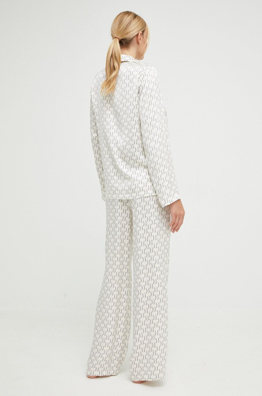 Karl Lagerfeld pijama femei culoarea bej - Pled.ro