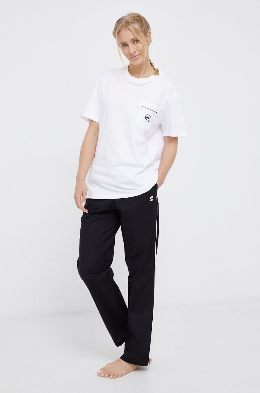 Karl Lagerfeld Pijama femei culoarea negru - Pled.ro