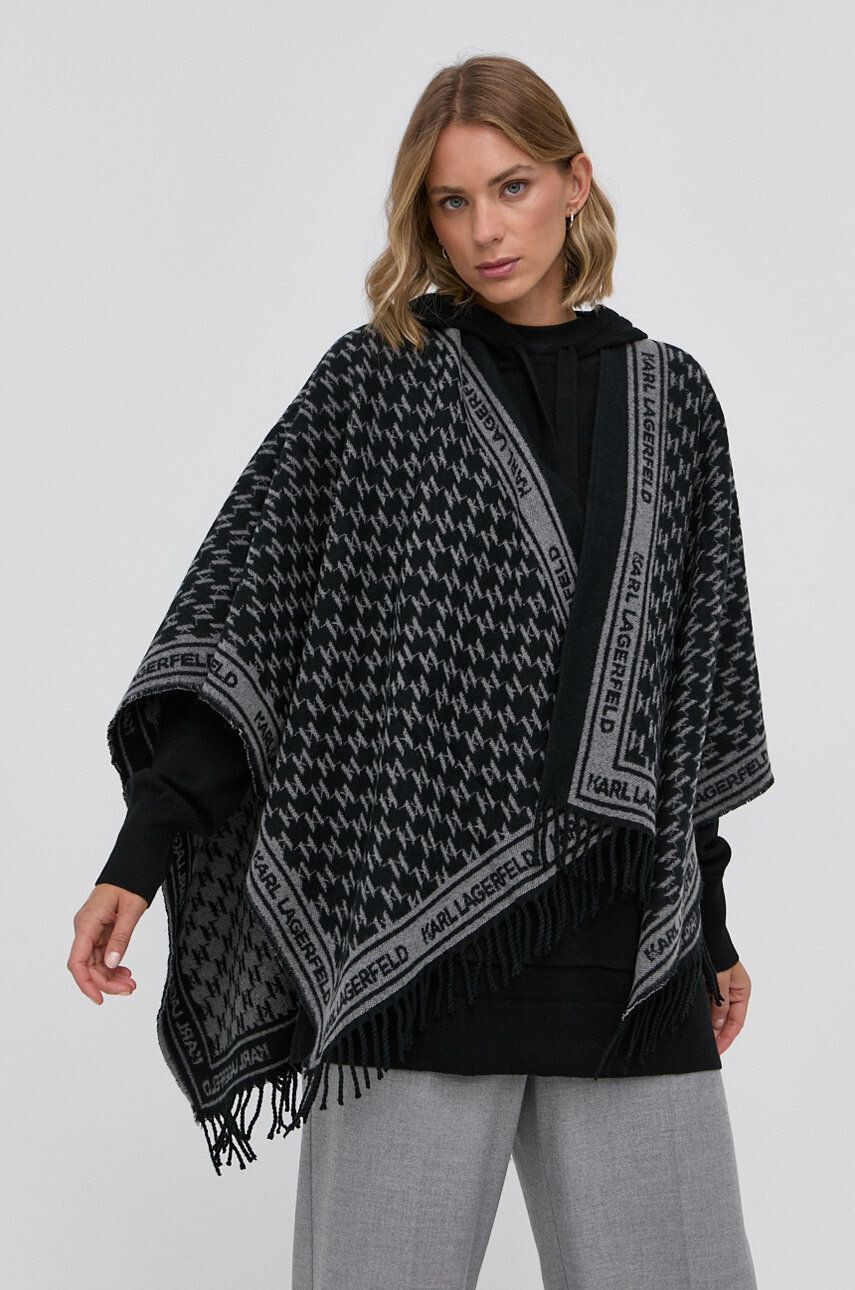 Karl Lagerfeld Poncho de lână - Pled.ro