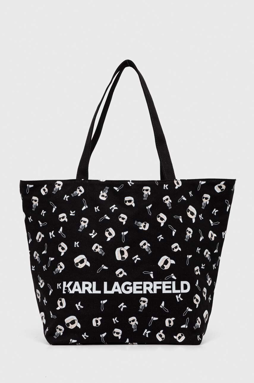 Karl Lagerfeld poseta cu doua fete culoarea negru - Pled.ro