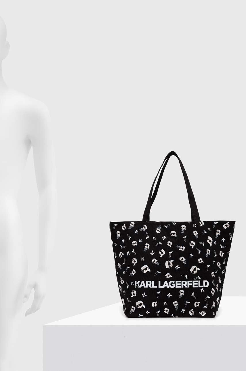 Karl Lagerfeld poseta cu doua fete culoarea negru - Pled.ro