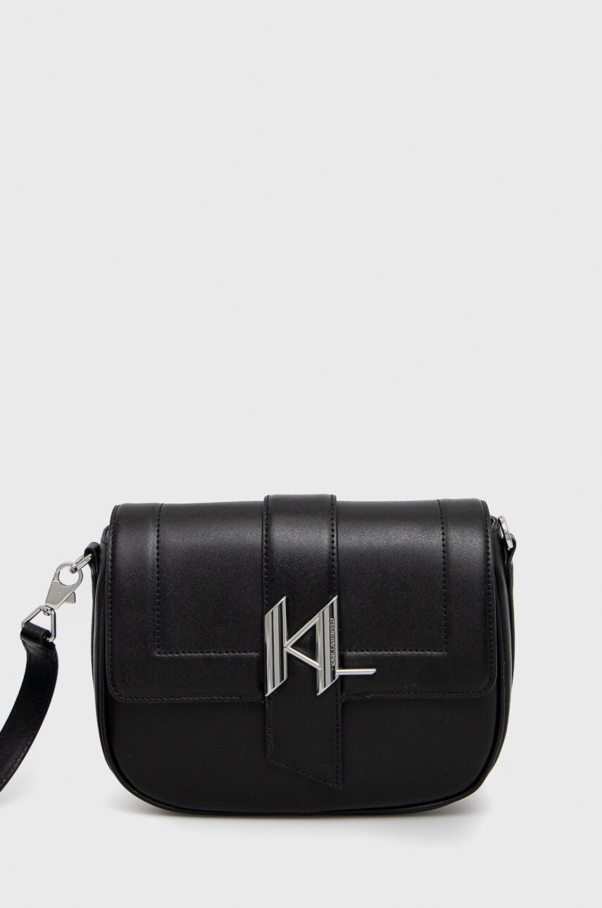 Karl Lagerfeld poseta de piele culoarea negru - Pled.ro