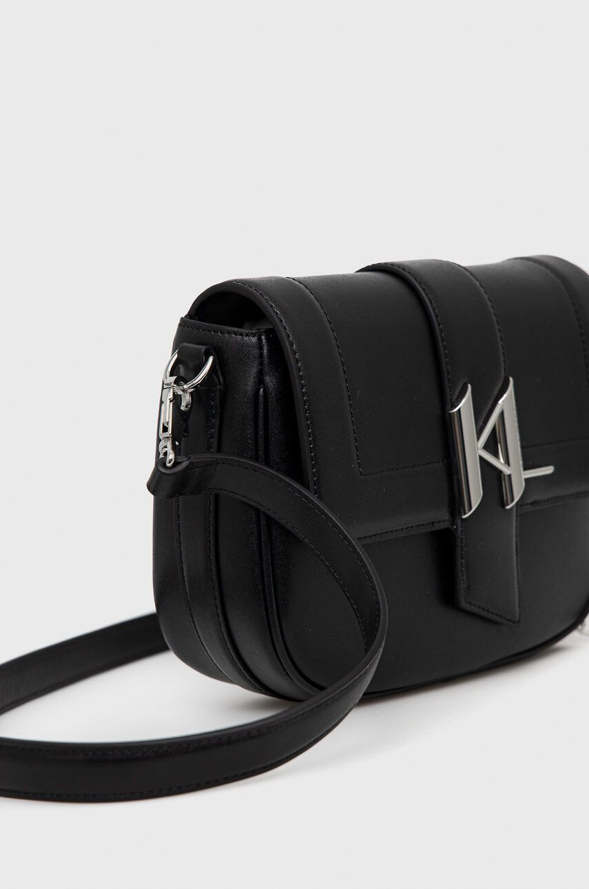 Karl Lagerfeld poseta de piele culoarea negru - Pled.ro