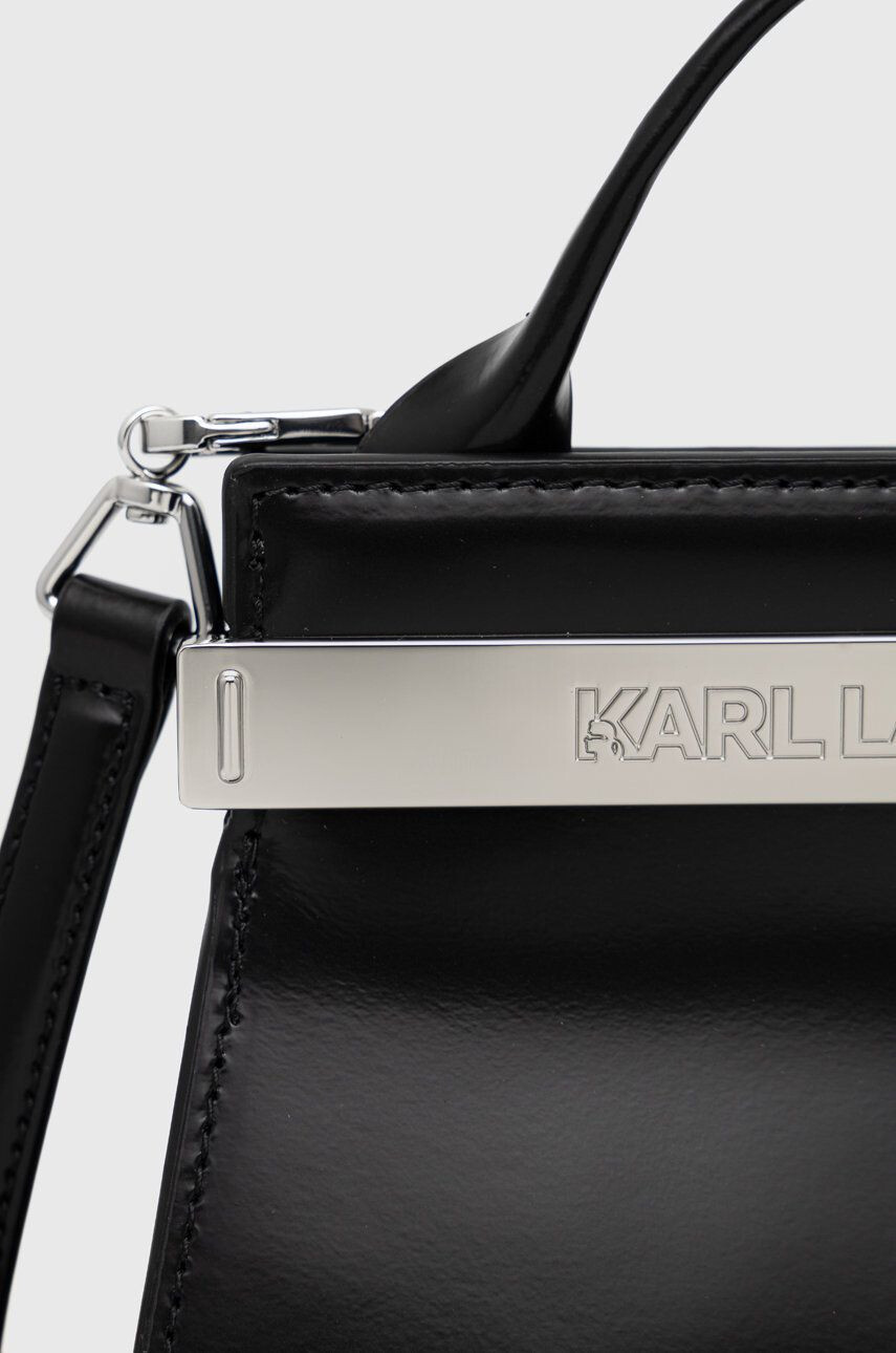 Karl Lagerfeld poseta de piele culoarea negru - Pled.ro