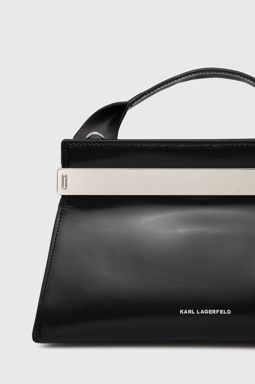 Karl Lagerfeld poseta de piele culoarea negru - Pled.ro