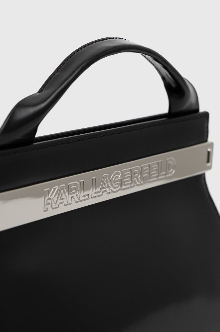 Karl Lagerfeld poseta de piele culoarea negru - Pled.ro