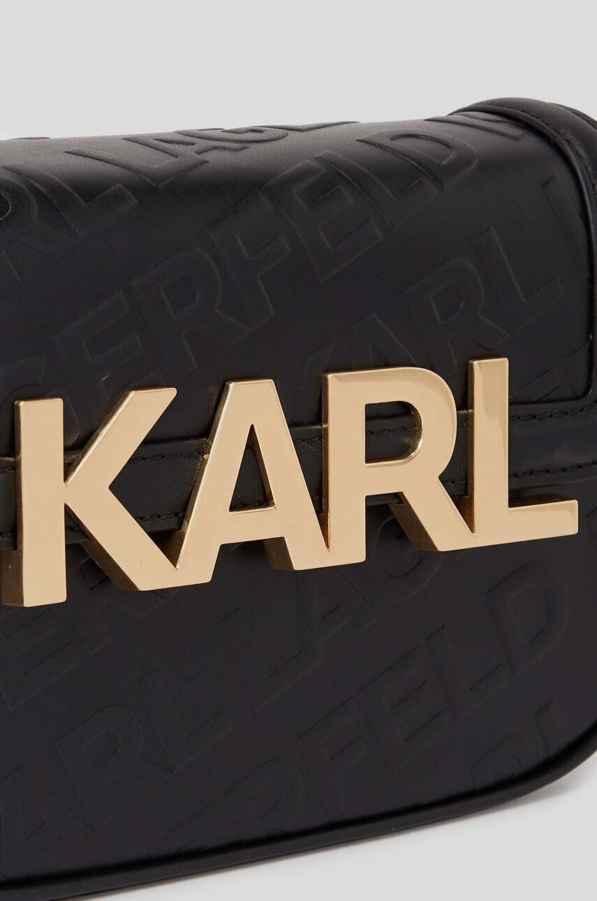 Karl Lagerfeld poseta de piele culoarea negru - Pled.ro