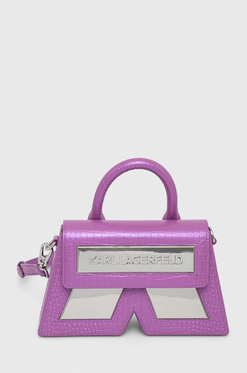 Karl Lagerfeld poseta de piele culoarea violet - Pled.ro