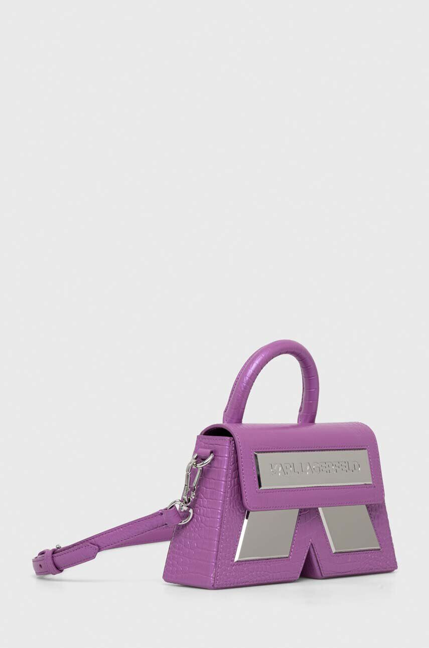 Karl Lagerfeld poseta de piele culoarea violet - Pled.ro