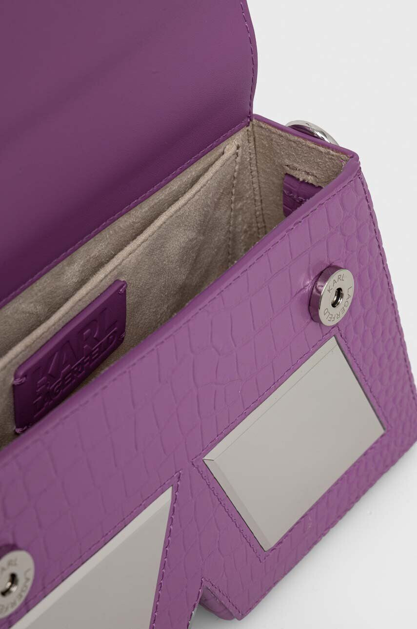 Karl Lagerfeld poseta de piele culoarea violet - Pled.ro