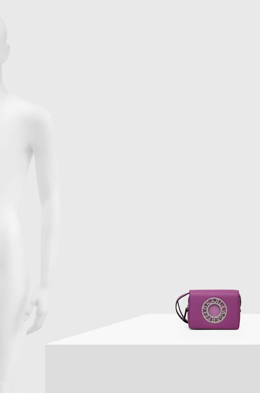 Karl Lagerfeld poseta de piele culoarea violet - Pled.ro