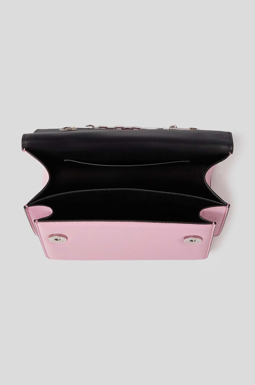 Karl Lagerfeld poseta de piele culoarea roz - Pled.ro