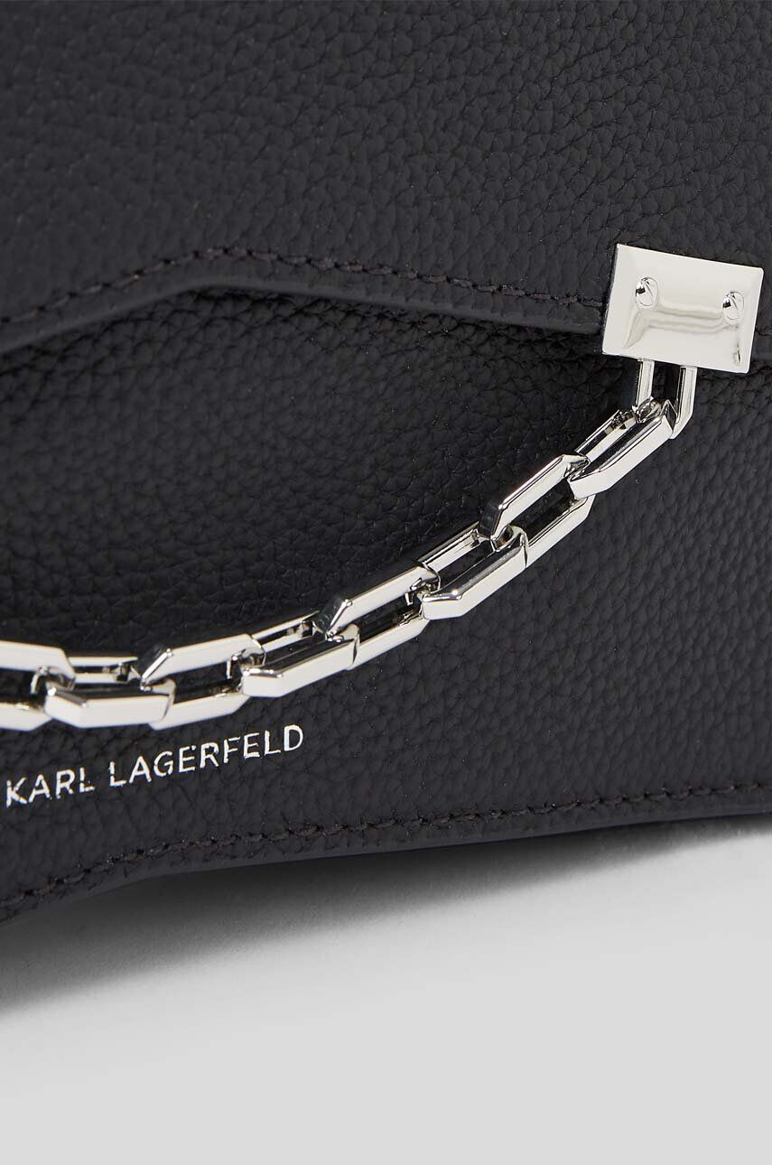 Karl Lagerfeld poseta de piele culoarea negru - Pled.ro