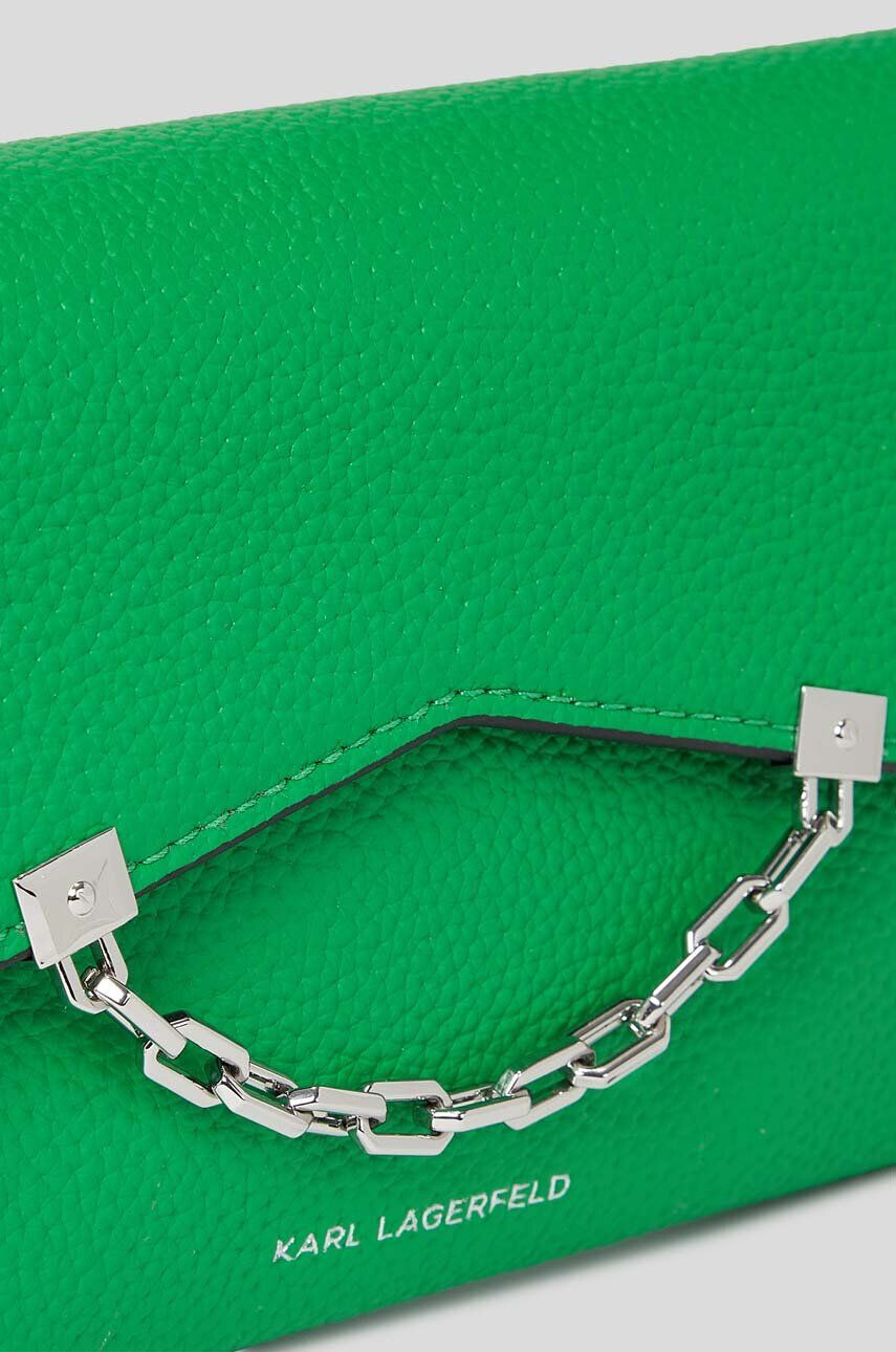 Karl Lagerfeld poseta de piele culoarea verde - Pled.ro