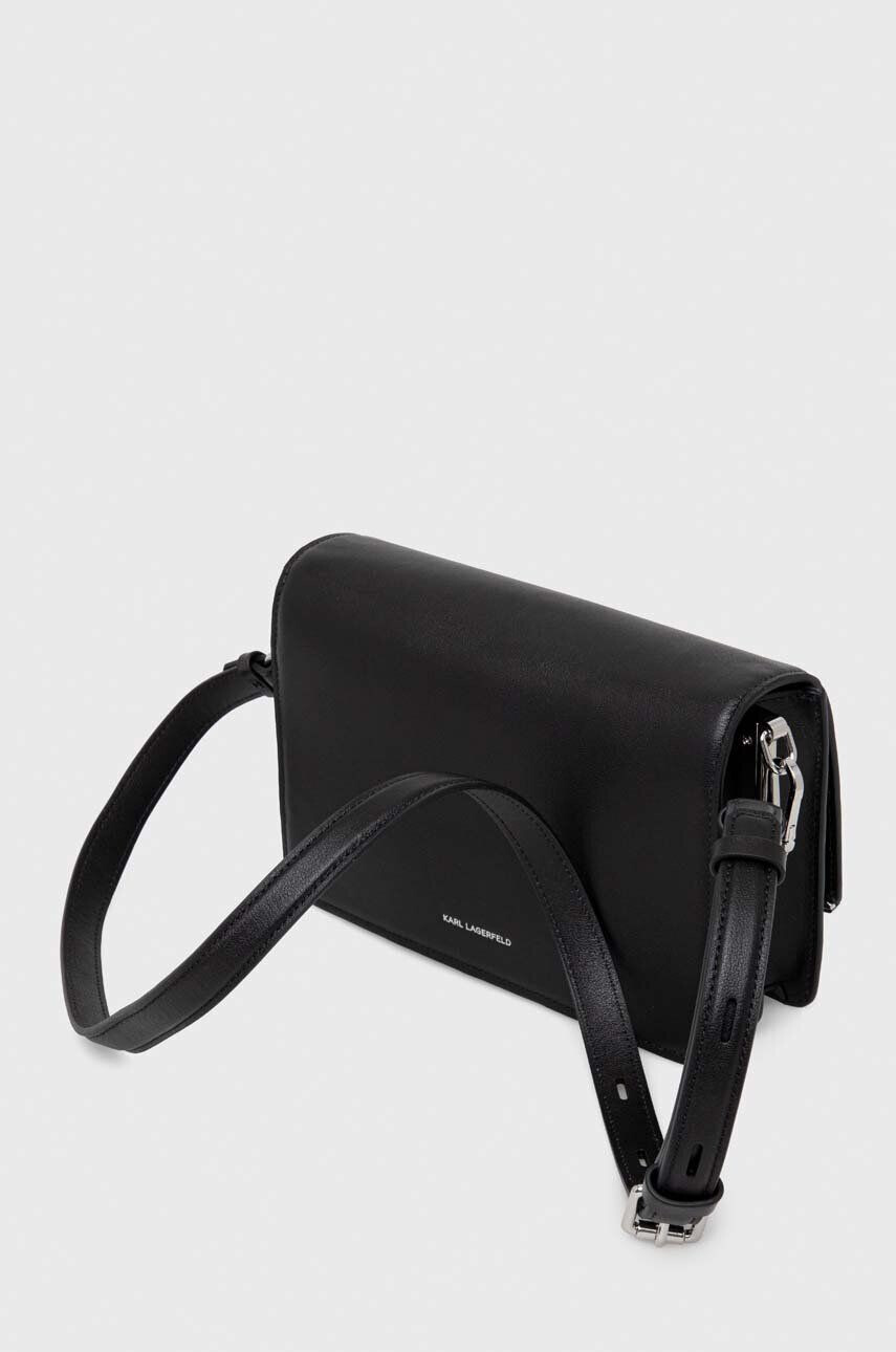 Karl Lagerfeld poseta de piele culoarea negru - Pled.ro