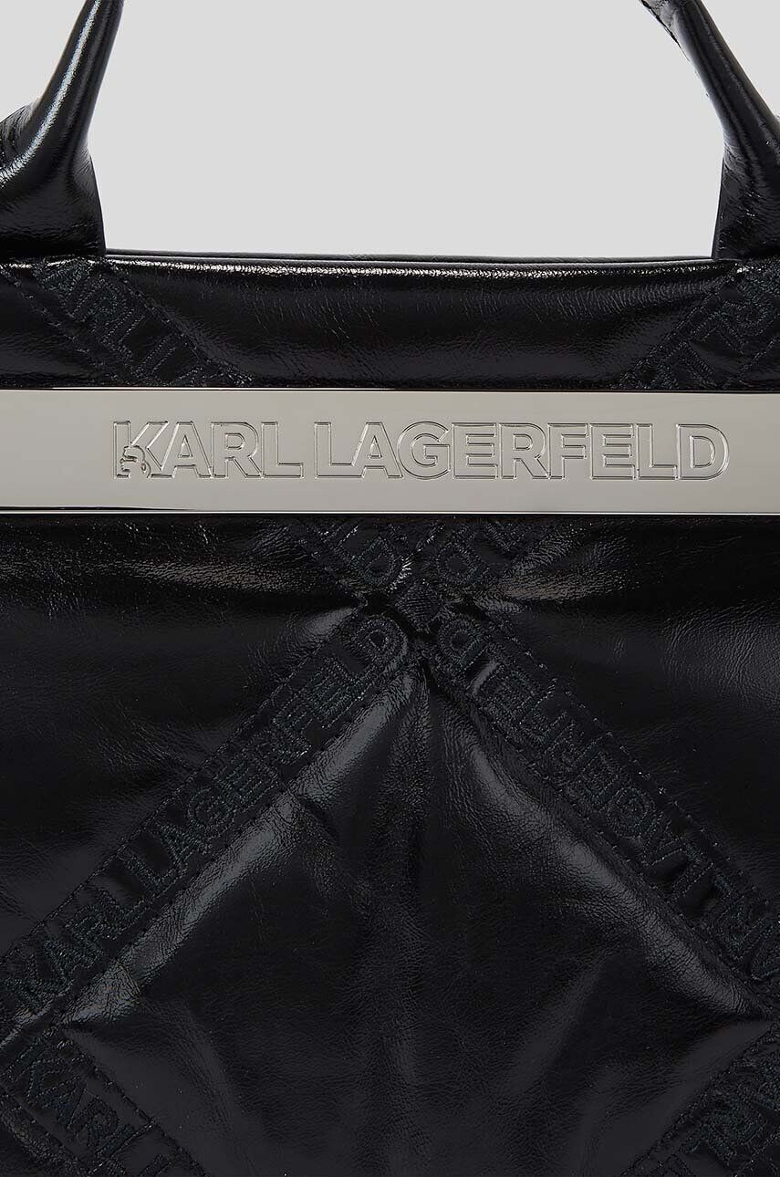 Karl Lagerfeld poseta de piele culoarea negru - Pled.ro