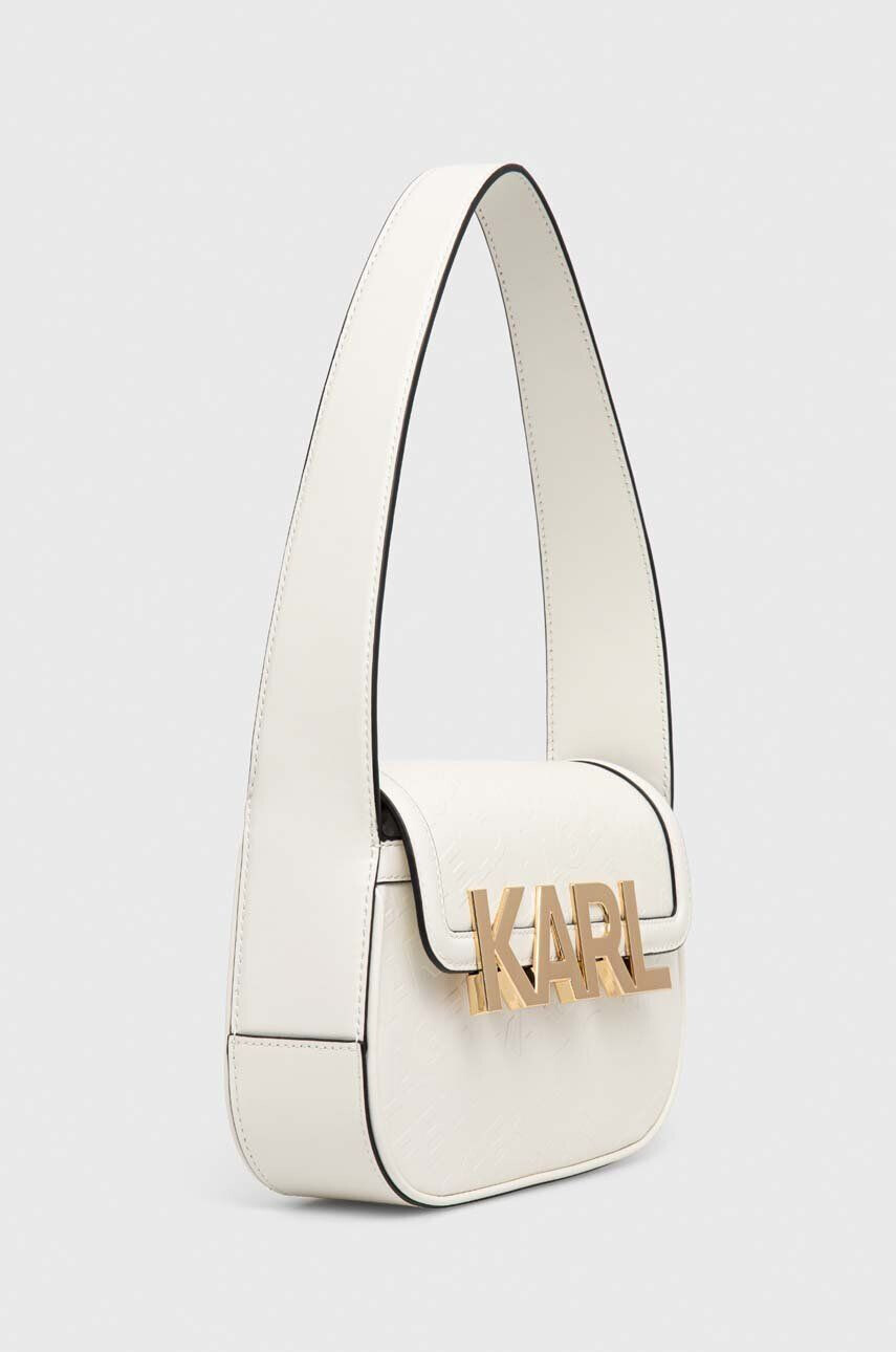 Karl Lagerfeld poseta de piele culoarea alb - Pled.ro