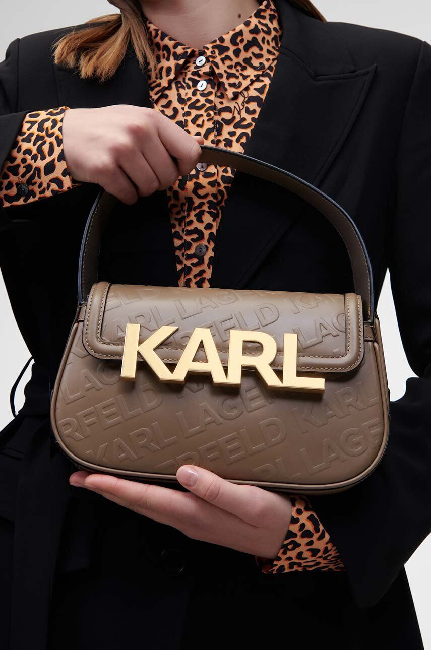 Karl Lagerfeld poseta de piele culoarea violet - Pled.ro