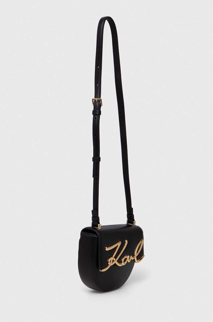 Karl Lagerfeld poseta de piele culoarea negru - Pled.ro