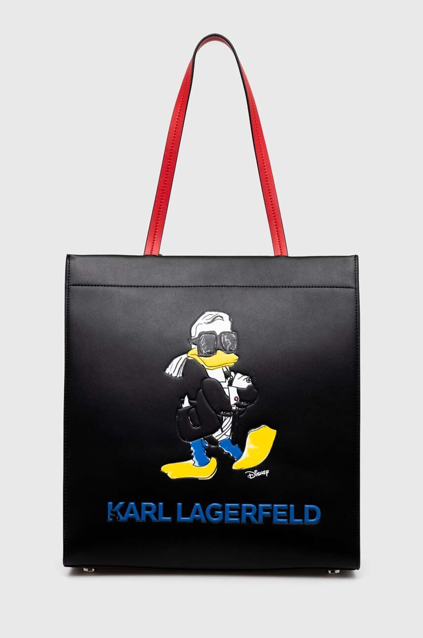 Karl Lagerfeld poseta x Disney culoarea negru - Pled.ro