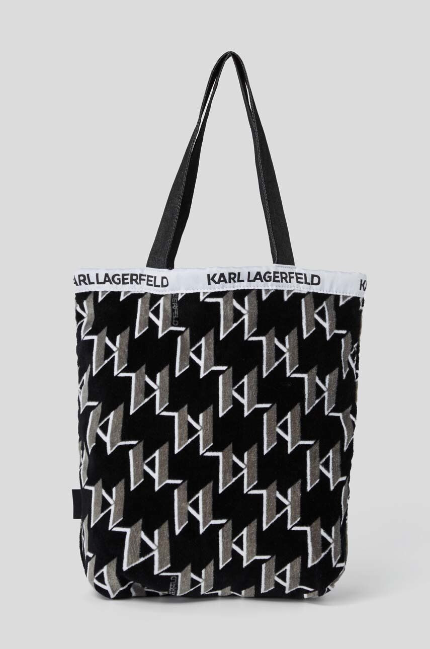 Karl Lagerfeld prosop din bumbac culoarea negru - Pled.ro