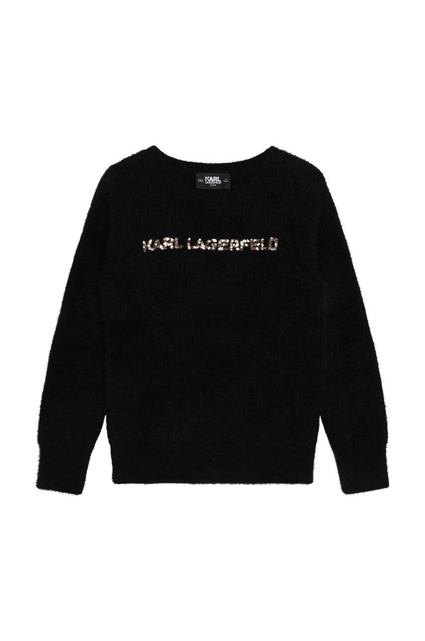 Karl Lagerfeld pulover copii culoarea negru - Pled.ro