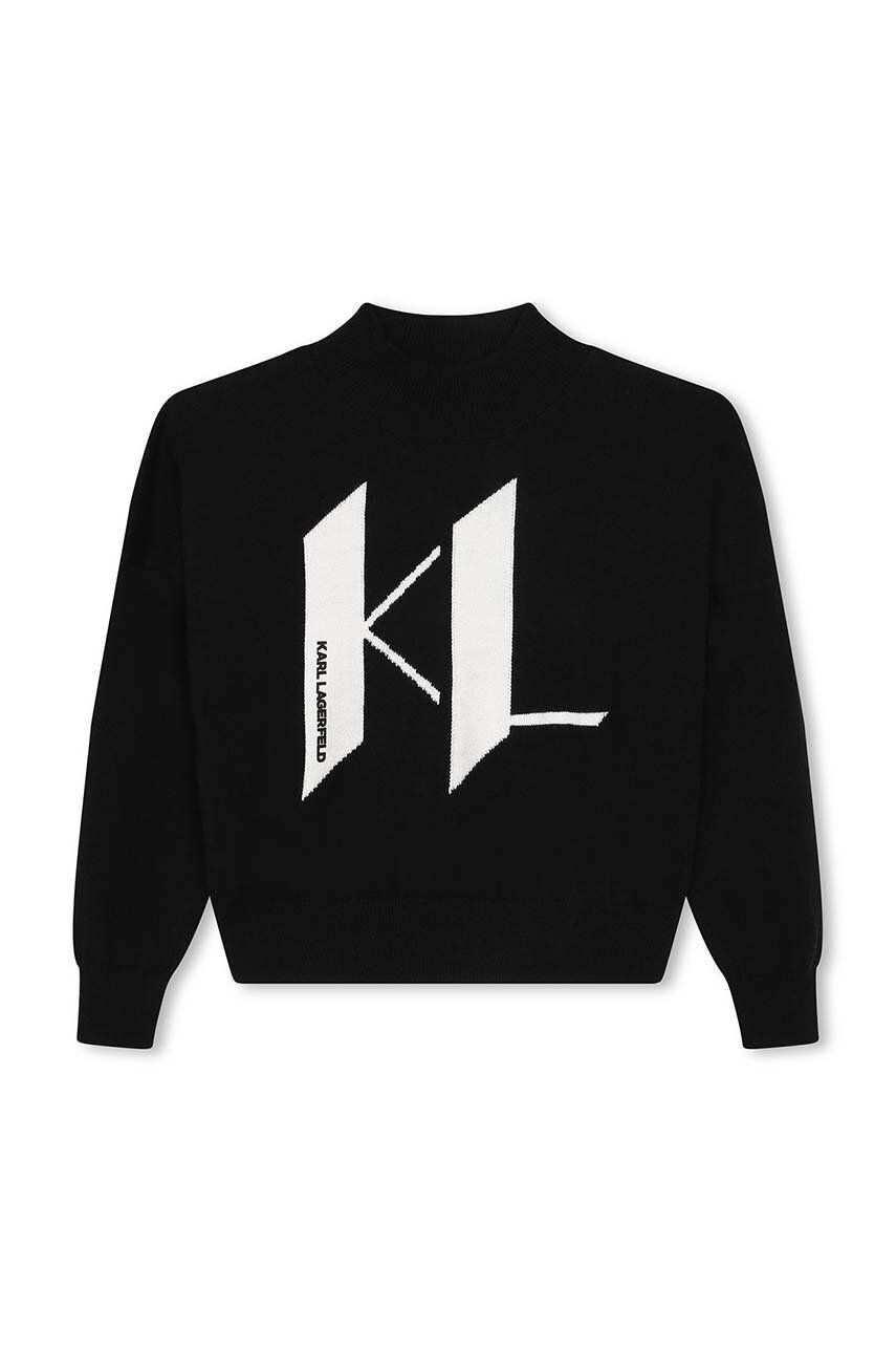 Karl Lagerfeld pulover copii culoarea negru light - Pled.ro