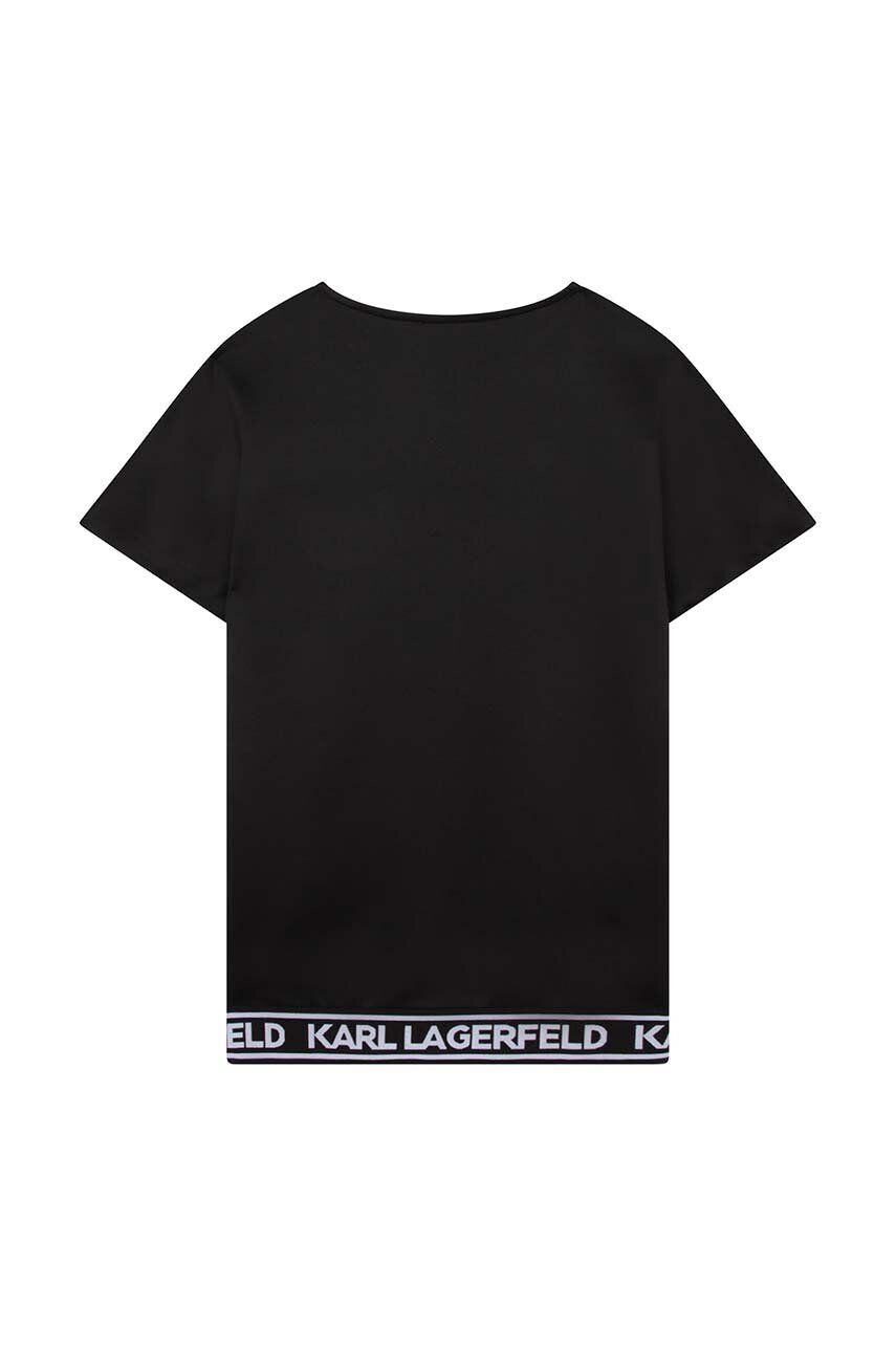 Karl Lagerfeld rochie fete culoarea negru mini oversize - Pled.ro