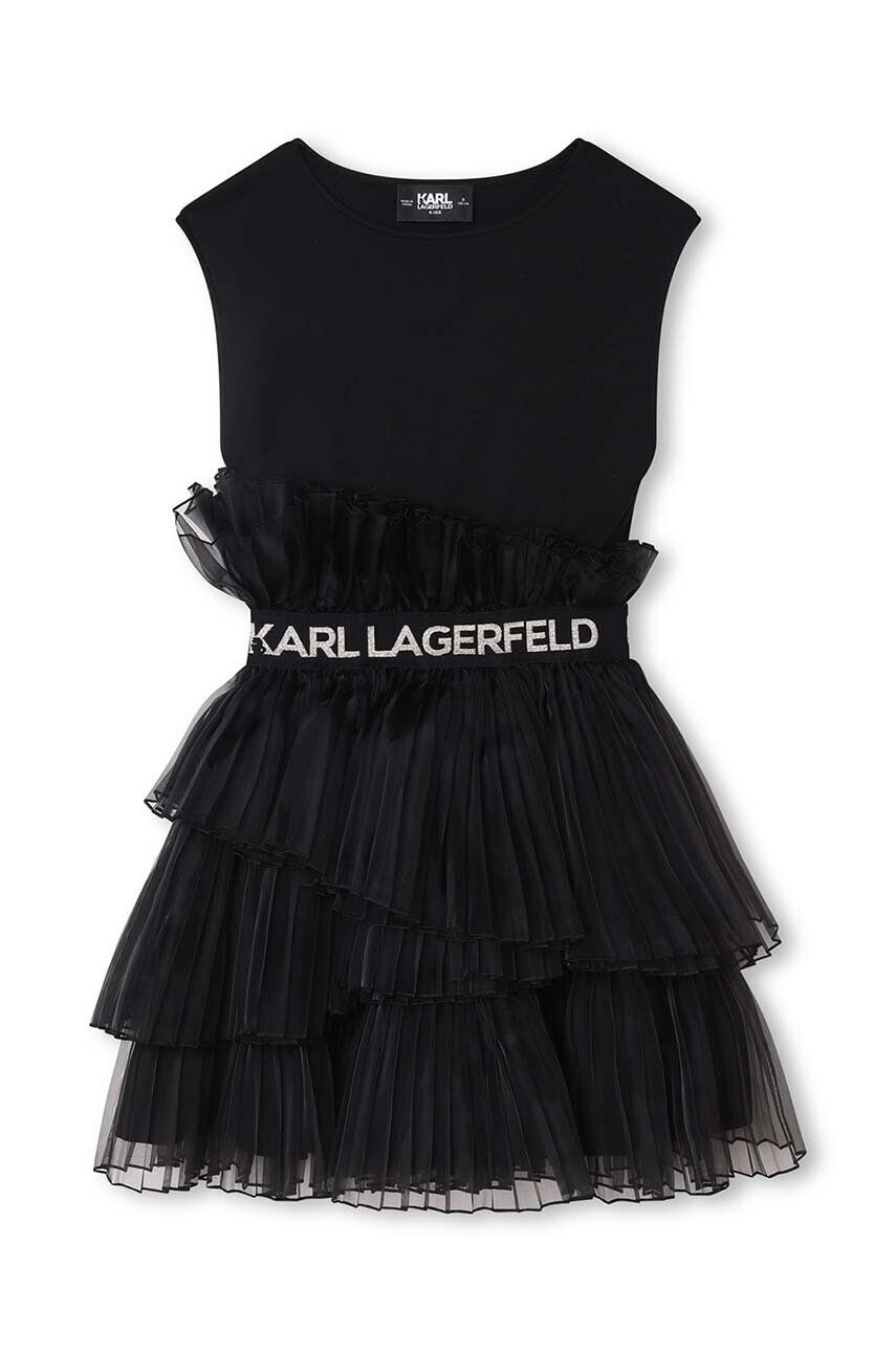 Karl Lagerfeld rochie fete culoarea negru mini drept - Pled.ro