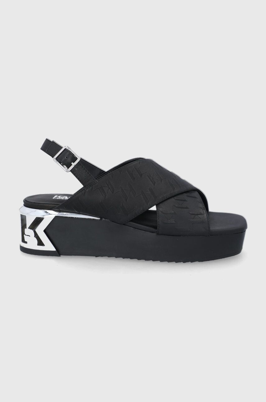 Karl Lagerfeld sandale de piele K-blok Wedge - Pled.ro