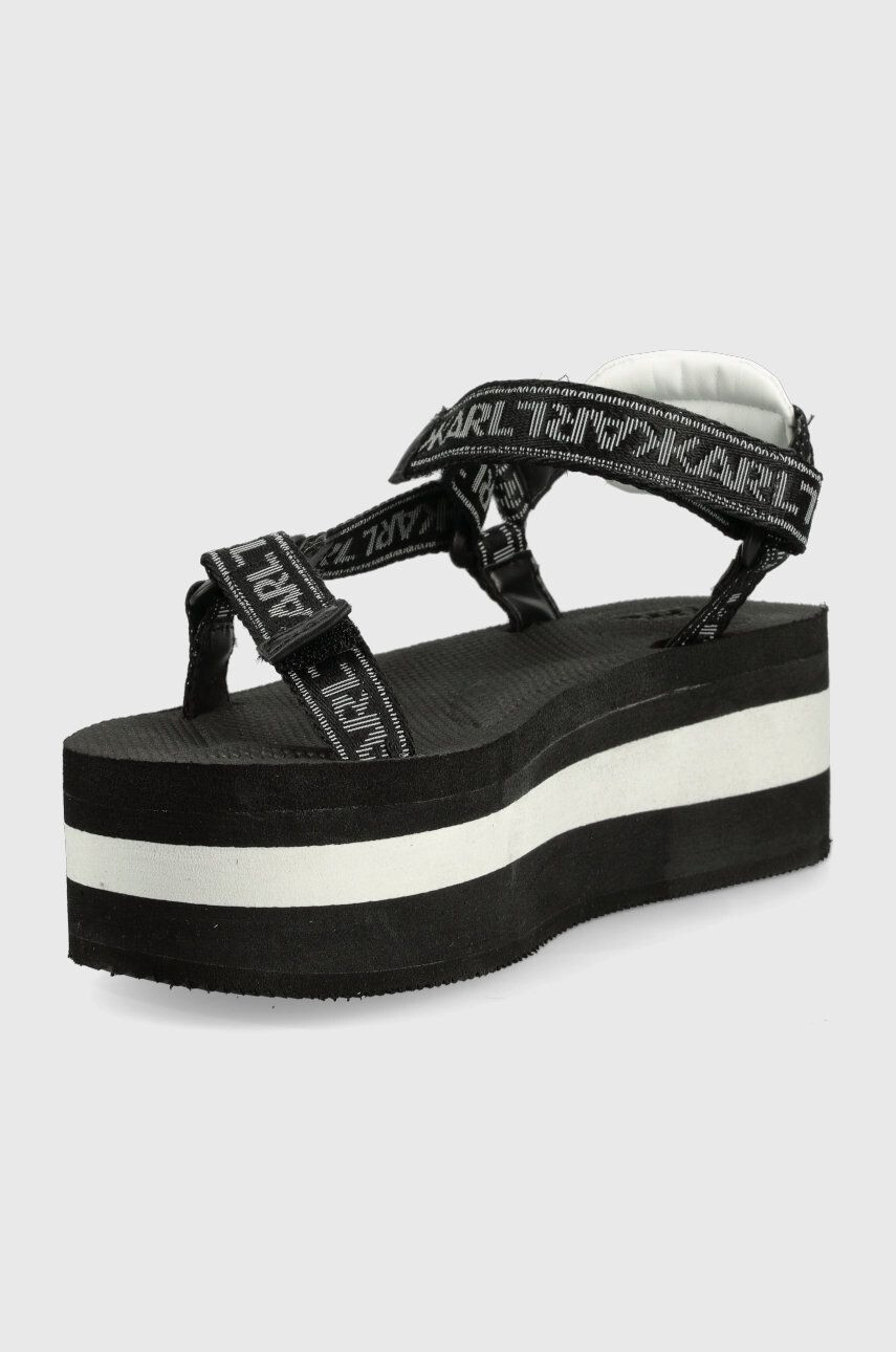 Karl Lagerfeld sandale VELOCITA HI WEDGE femei culoarea negru cu platformă KL82900 - Pled.ro