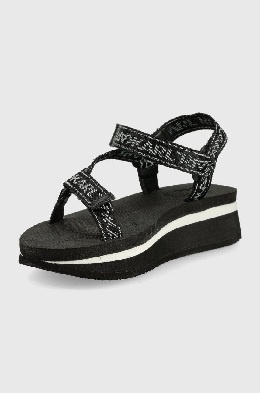 Karl Lagerfeld sandale VELOCITA WEDGE femei culoarea negru cu platformă KL81900A - Pled.ro