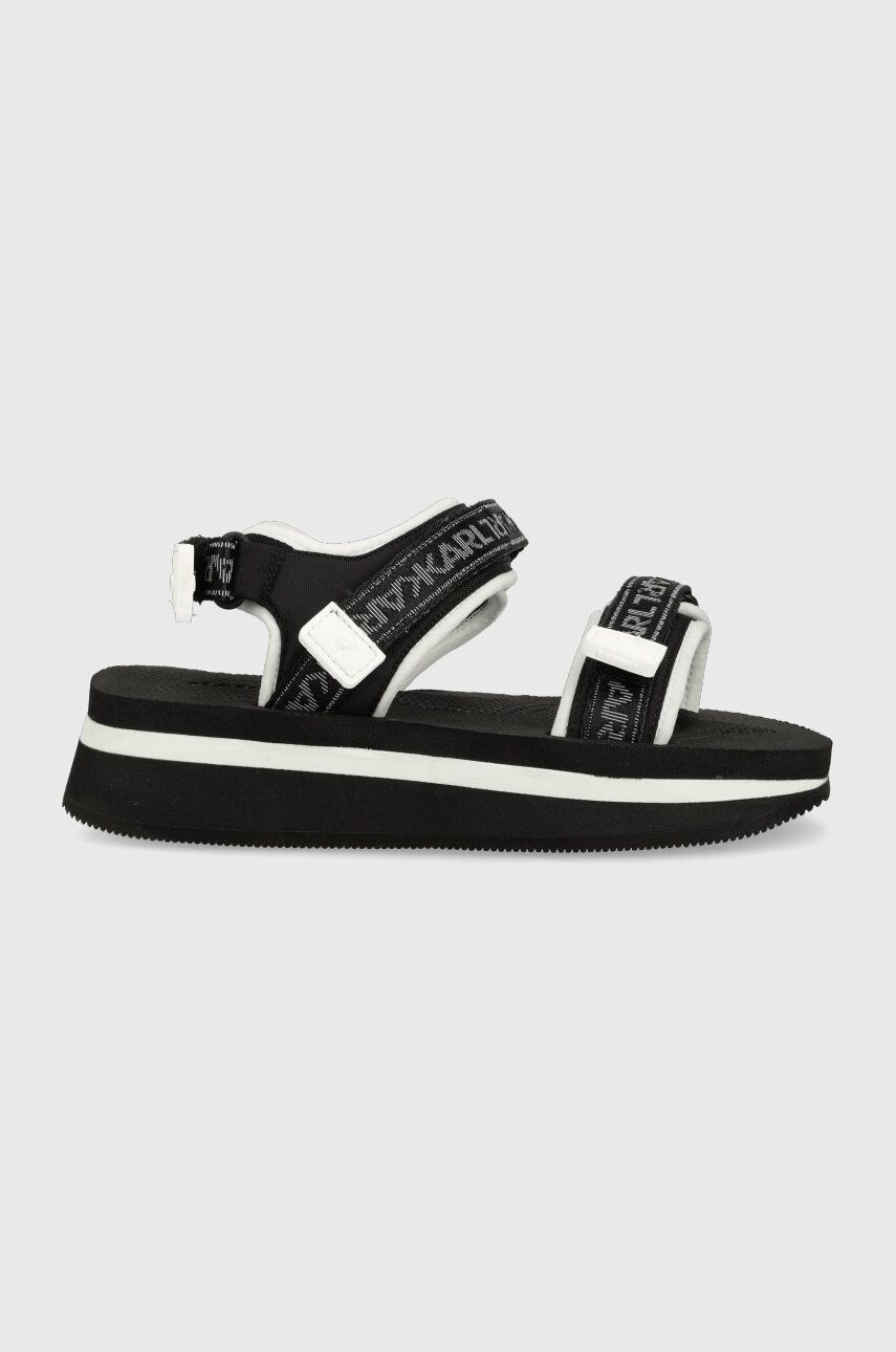 Karl Lagerfeld sandale VELOCITA WEDGE KC femei culoarea negru cu platformă KL81905 - Pled.ro