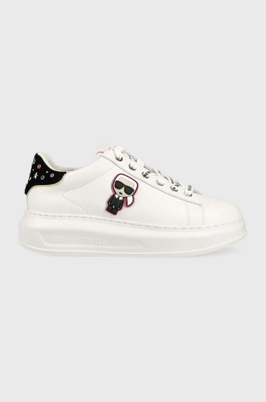 Karl Lagerfeld sneakers din piele KAPRI culoarea alb KL62547 - Pled.ro