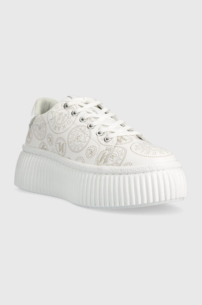 Karl Lagerfeld sneakers din piele KREEPER LO culoarea alb KL42315 - Pled.ro