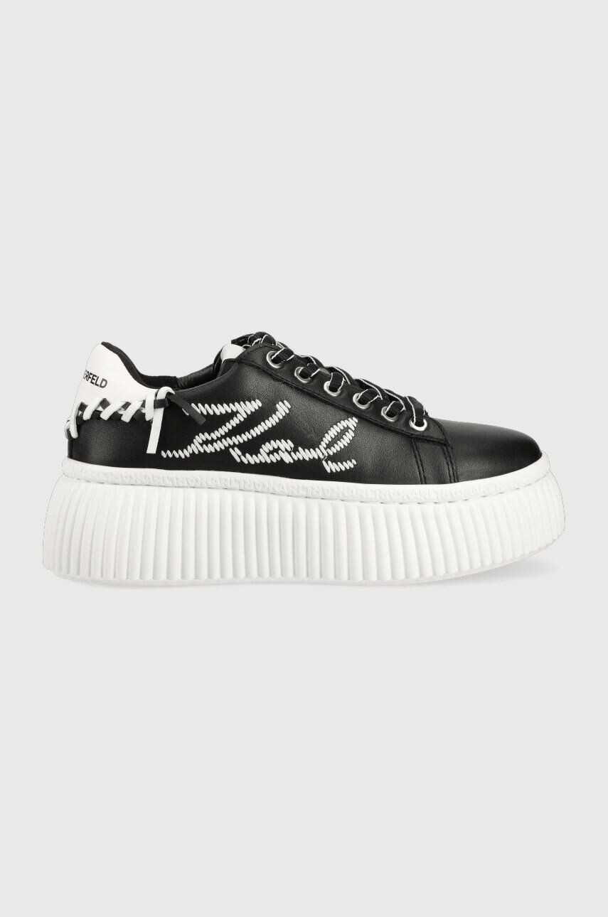 Karl Lagerfeld sneakers din piele KREEPER LO culoarea negru KL42372 - Pled.ro