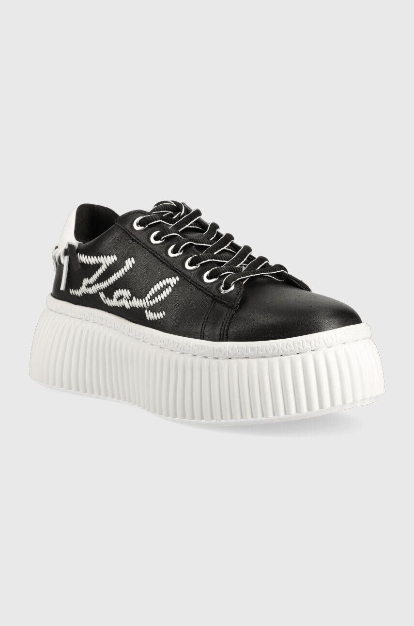 Karl Lagerfeld sneakers din piele KREEPER LO culoarea negru KL42372 - Pled.ro