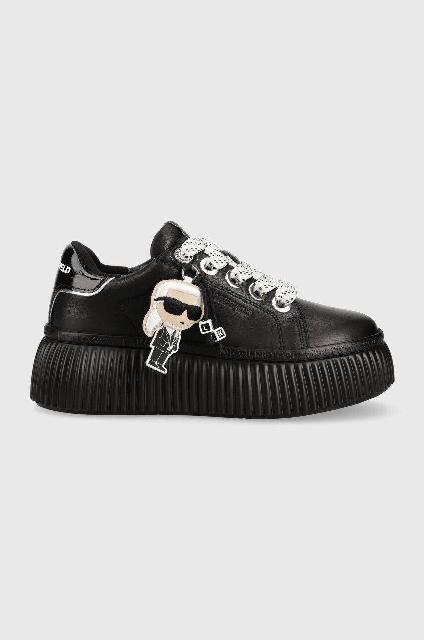 Karl Lagerfeld sneakers din piele KREEPER LO culoarea negru KL42376N - Pled.ro