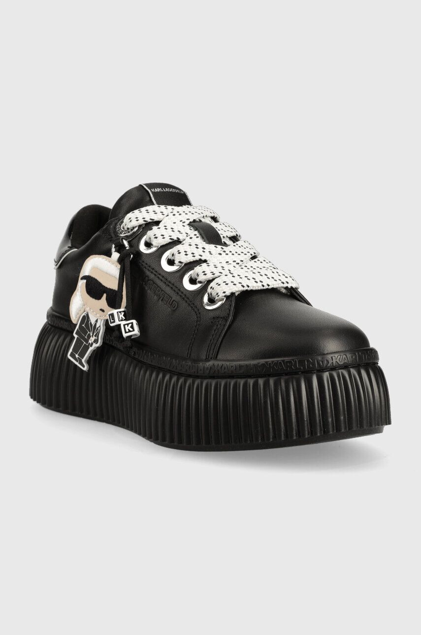 Karl Lagerfeld sneakers din piele KREEPER LO culoarea negru KL42376N - Pled.ro