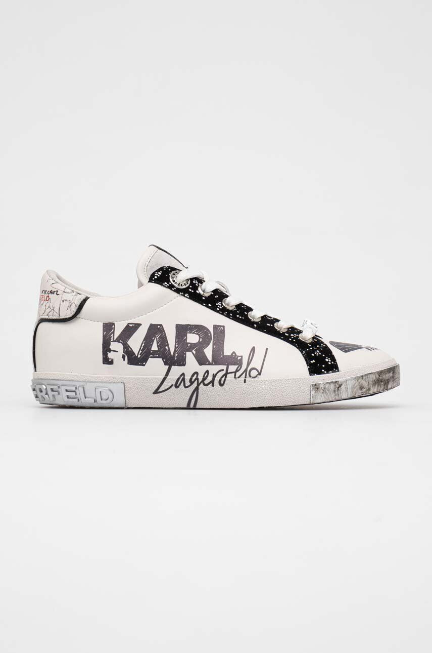 Karl Lagerfeld sneakers din piele SKOOL culoarea alb KL60111 - Pled.ro