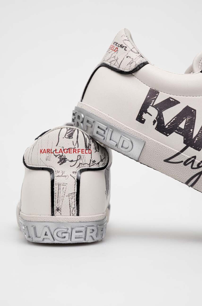 Karl Lagerfeld sneakers din piele SKOOL culoarea alb KL60111 - Pled.ro