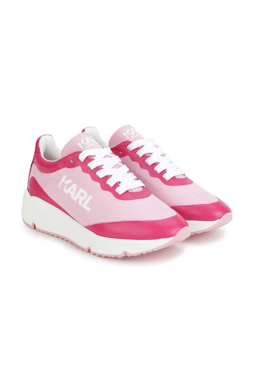 Karl Lagerfeld sneakers pentru copii culoarea roz - Pled.ro