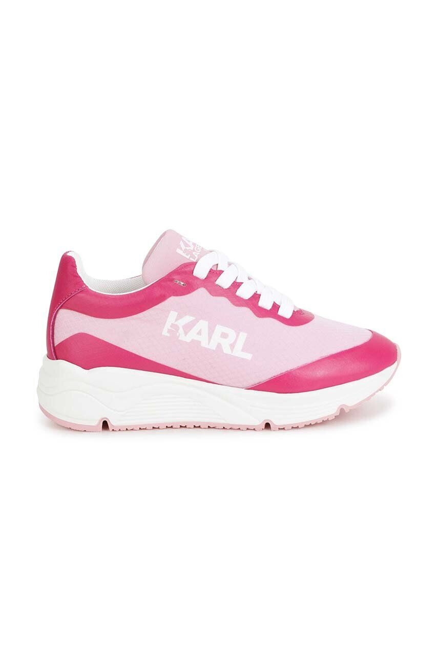 Karl Lagerfeld sneakers pentru copii culoarea roz - Pled.ro