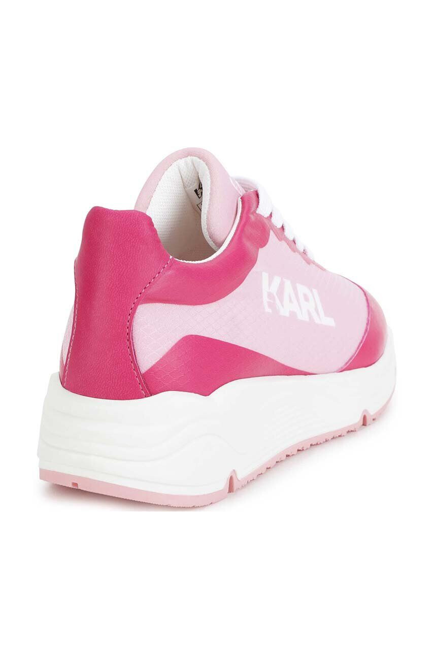 Karl Lagerfeld sneakers pentru copii culoarea roz - Pled.ro